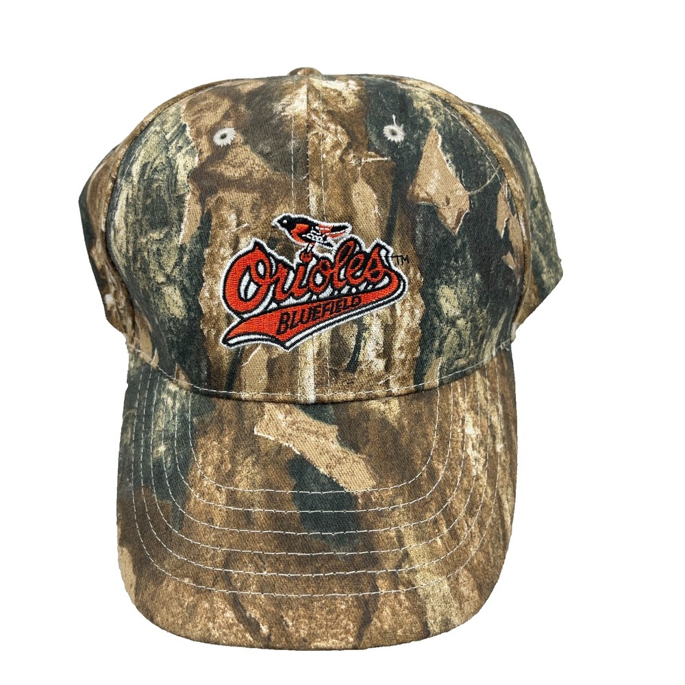 Bluefield Orioles Hat Cap Strap Back Camo MiLB Minor League Baseball Adjustable